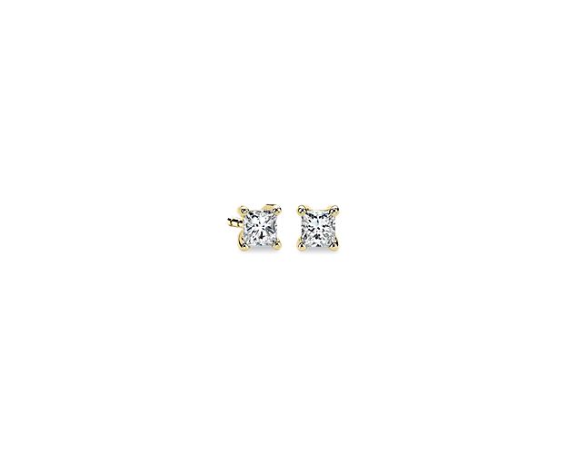 Princess Cut Diamond Stud Earrings in 14k Yellow Gold (1/3 ct. tw.)