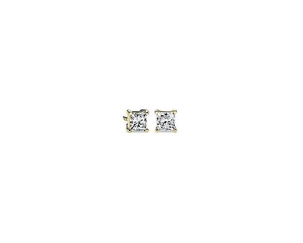 Princess Cut Diamond Stud Earrings in 14k Yellow Gold (1/2 ct. tw.)