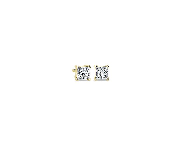 Princess Cut Diamond Stud Earrings in 14k Yellow Gold (3/4 ct. tw.)
