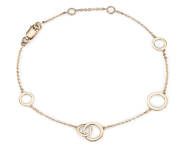 Yellow gold bracelet with circle designs