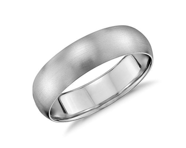 Solidify your love with this classic wedding band, crafted from rich and beautiful 14k white gold.