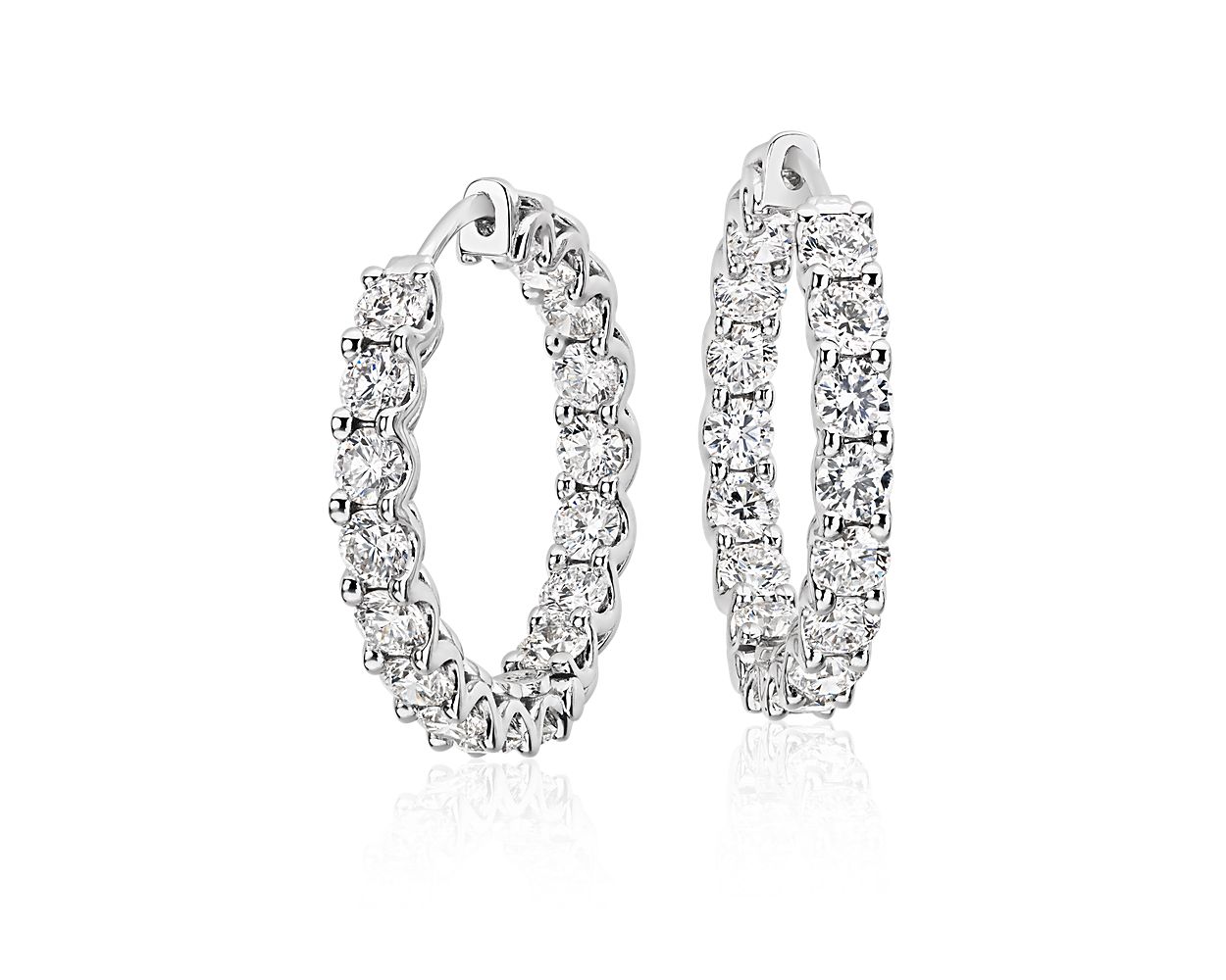 65 Carat Diamond Eternity Hoop Earrings 12 Inch 50 Pointer 14K Gold