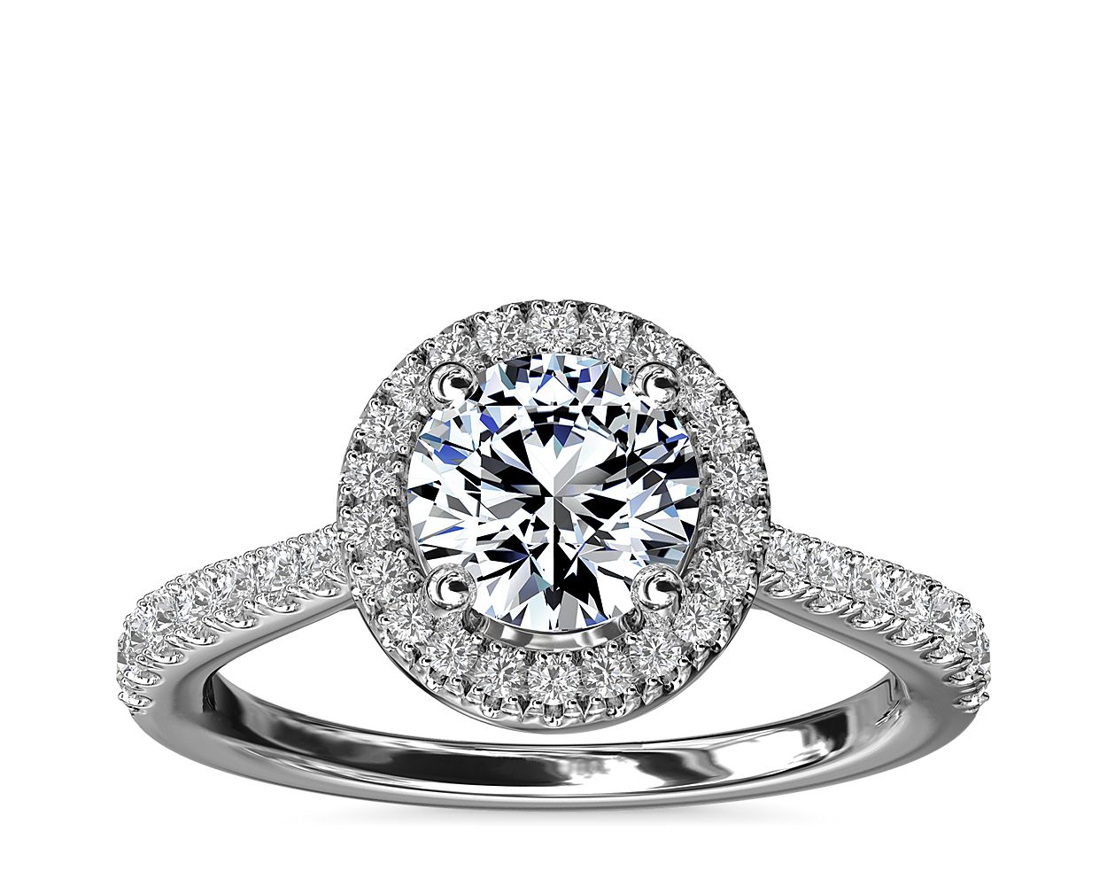 Diamond Bridge Halo Diamond Engagement Ring In Platinum (1/3 Ct. Tw.)