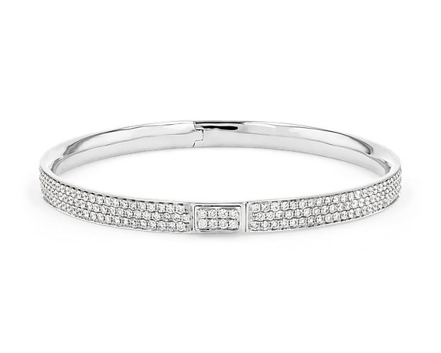 Diamond Pavé Bangle Bracelet in 18k White Gold (5 ct. tw.)