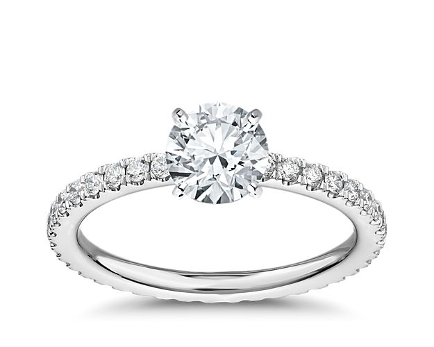 Diamond Eternity Engagement Ring in Platinum (3/8 ct. tw.)