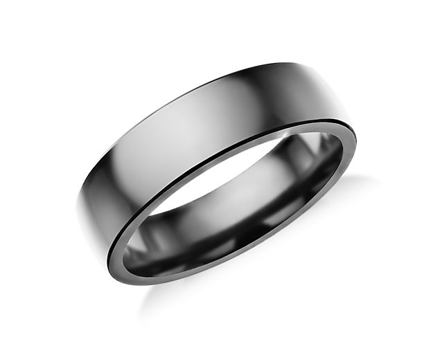 This high polish wedding ring is crafted in durable tantalum lending a modern twist to a classic look.