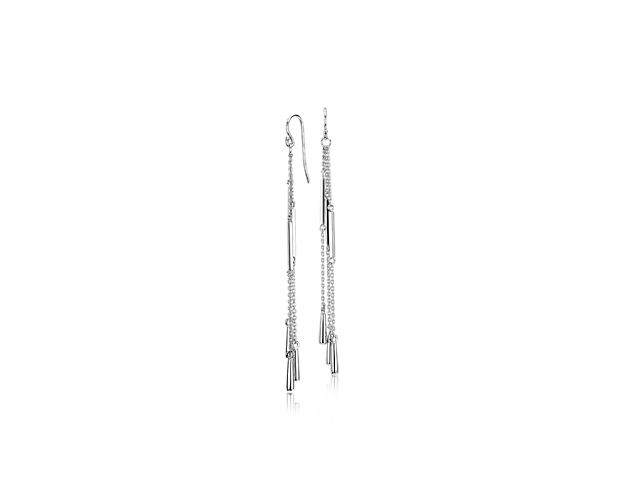 Combine the classic beauty and polish of bright sterling silver with chandelier-style bar drop earrings that perfectly capture light and you have earrings that make a definite style statement. With French wire clasp closure.