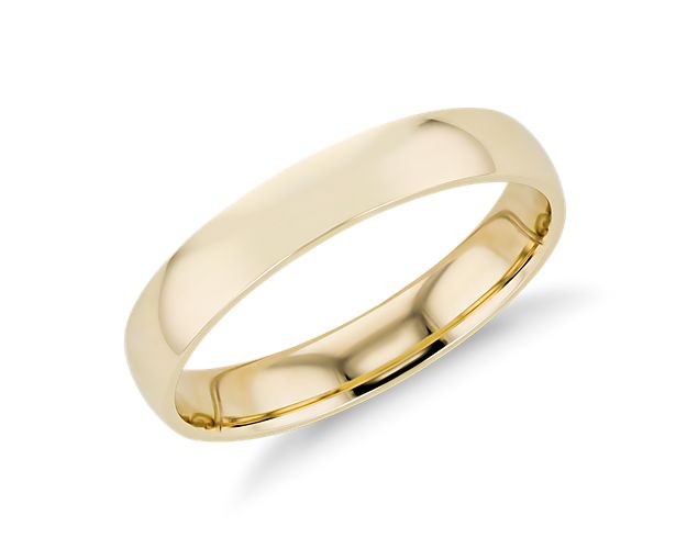 Solidify your love with this classic wedding band, crafted from rich and beautiful 14k yellow gold.