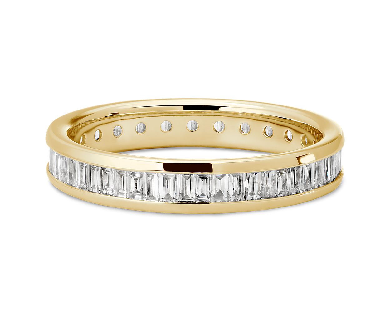 Channel Set Baguette Cut Diamond Eternity Ring in 14k Yellow Gold (1 ct ...