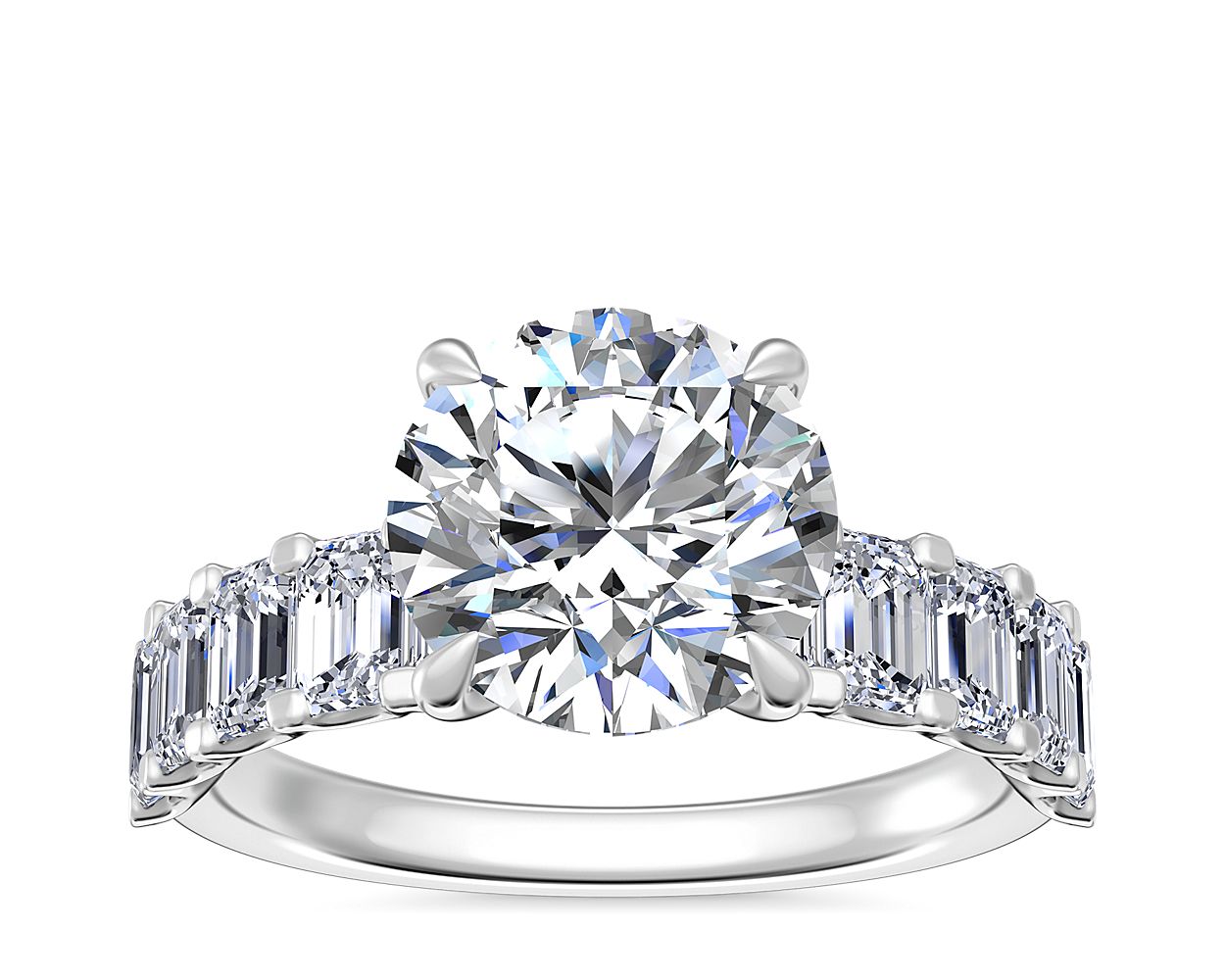 EmeraldCut Diamond Engagement Ring in Platinum