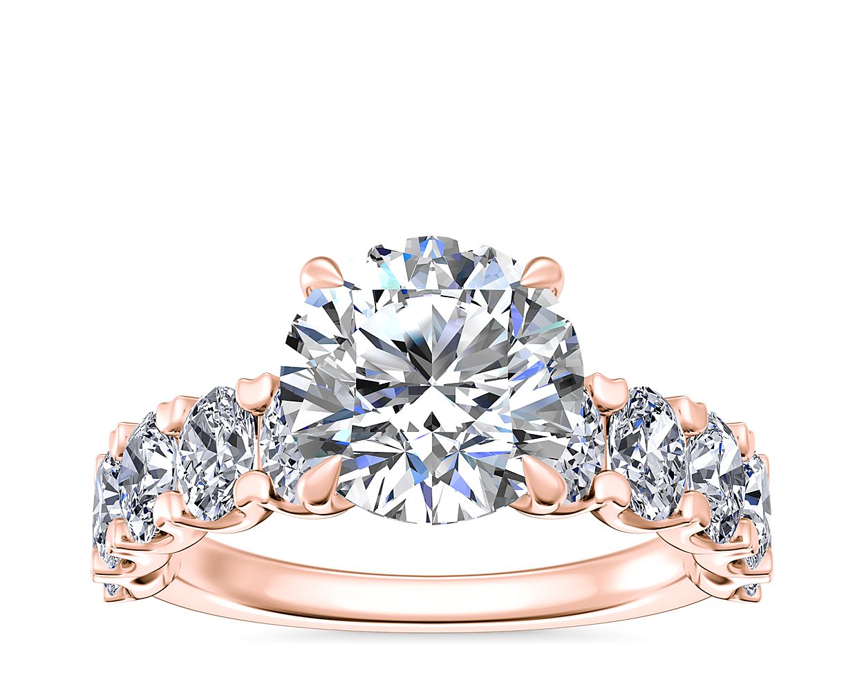 OvalCut Diamond Engagement Ring in 18k Rose Gold