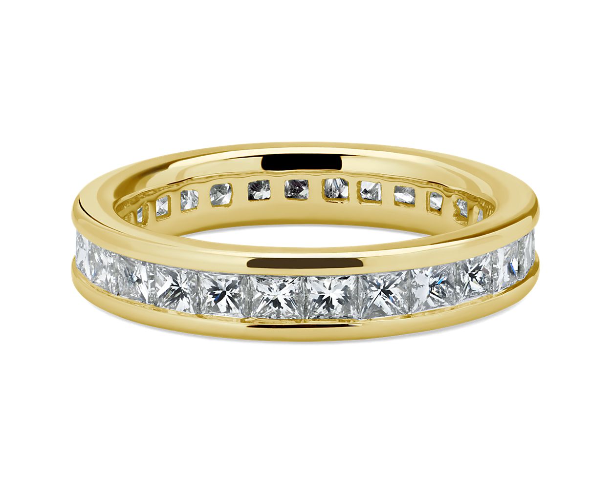 Channel Ring Channel Set Princess Diamond Eternity Ring in 14k Yellow Gold (2 ct. tw.)