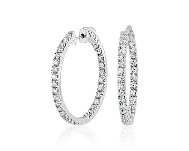 The Perfect Diamond Hoops in 14k White Gold (3 ct. tw.)