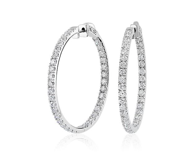 The Perfect Diamond Hoops in 14k White Gold (5 ct. tw.)