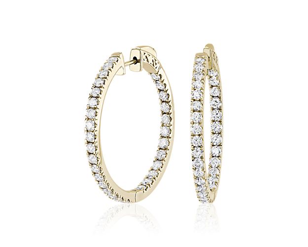 The Perfect Diamond Hoops in 14k Yellow Gold (3 ct. tw.)