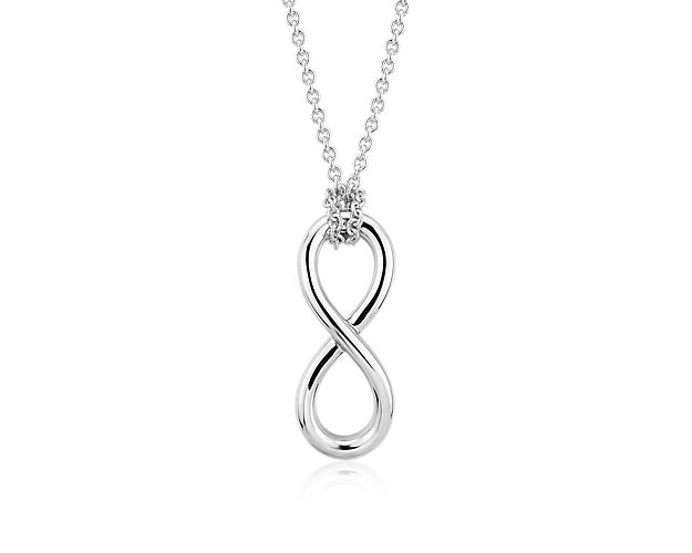 Make a polished statement with this symbolic infinity pendant. Sure to become an everyday favorite, this classic pendant is crafted in bright sterling silver on a classic cable chain that can be worn at 18 inches.