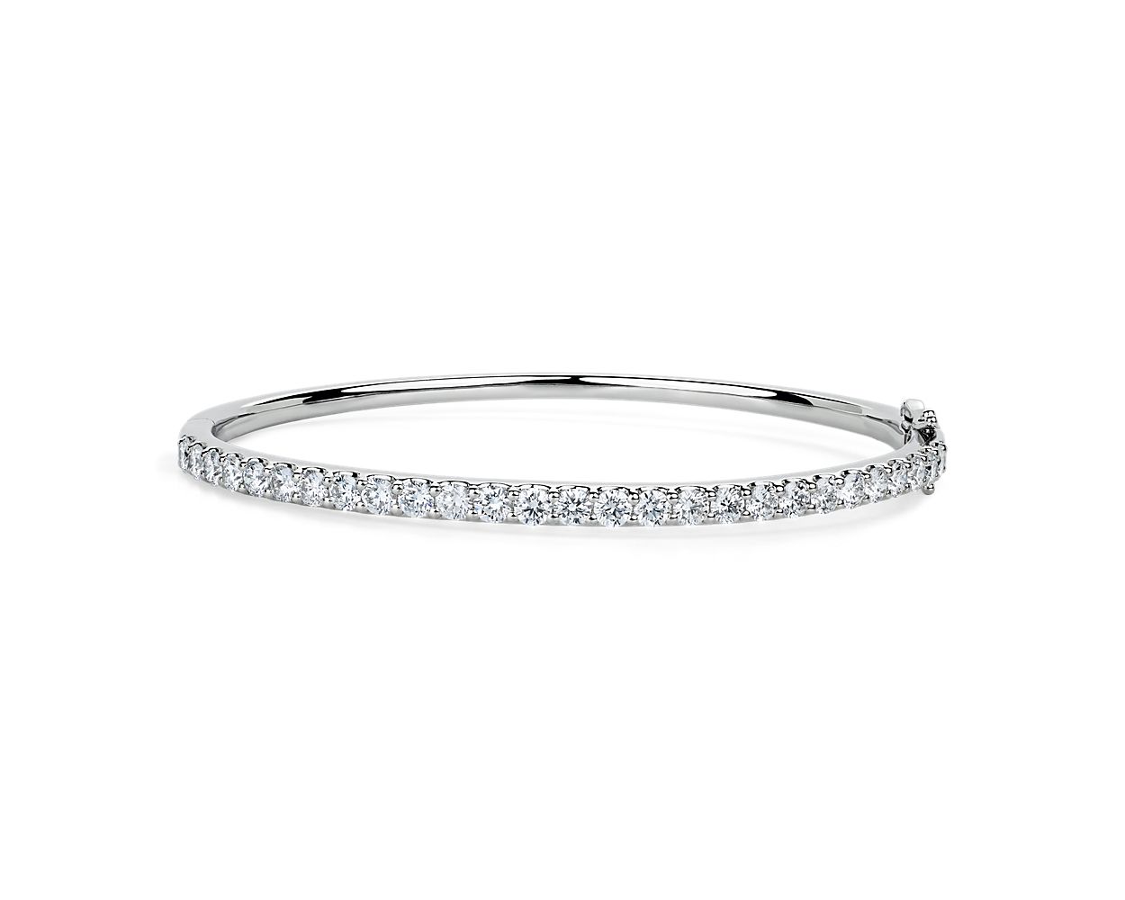 Lab Grown Diamond Pavé Bangle Bracelet in 14k White Gold (3 ct. tw.)