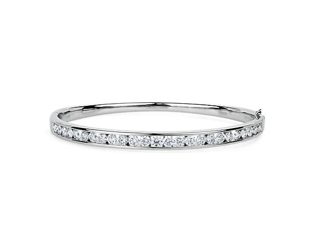 Bangle bracelet featuring channel-set lab grown diamonds.