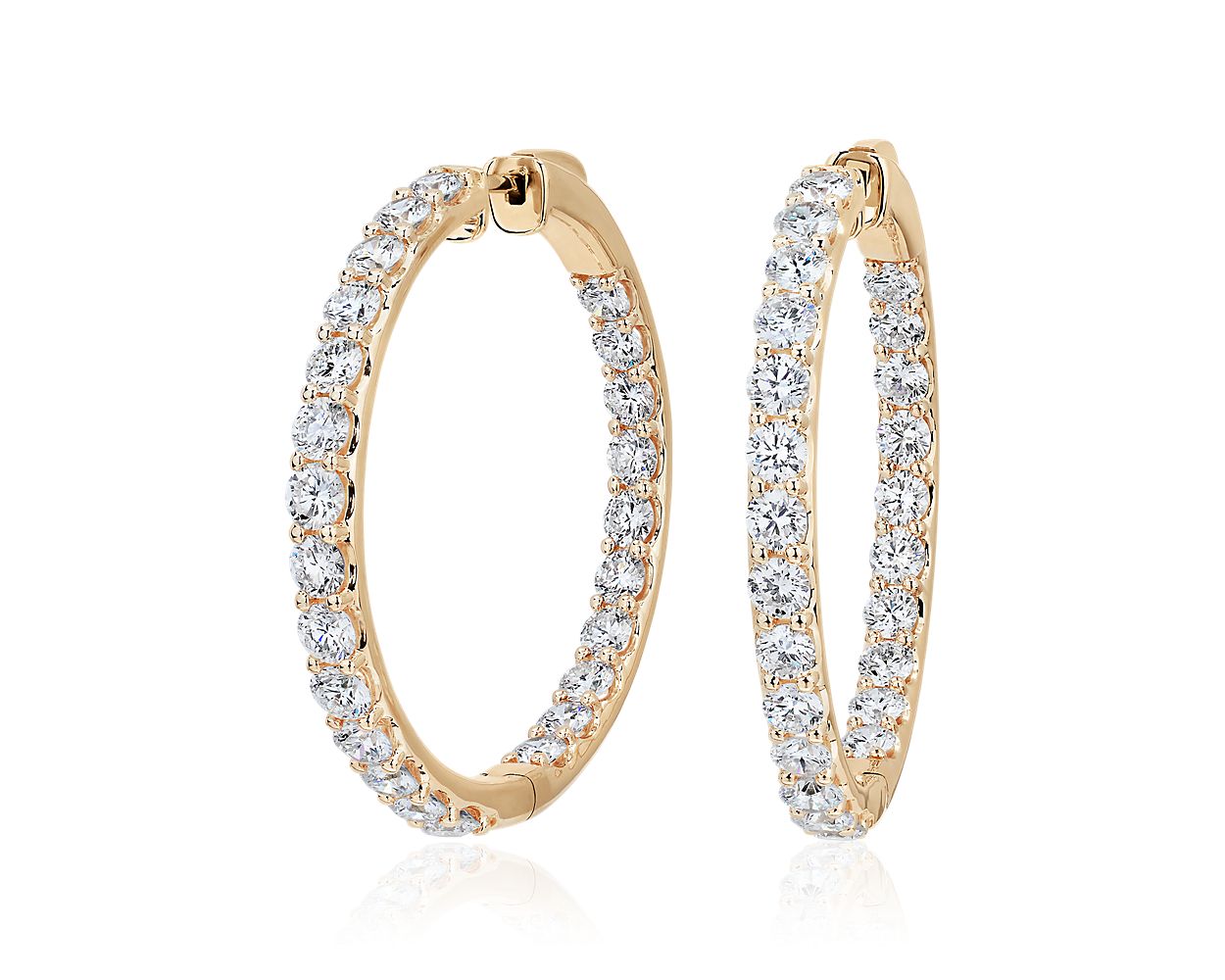 Lab Grown Diamond Eternity Hoop Earrings in 14k Yellow Gold (7 ct. tw.)