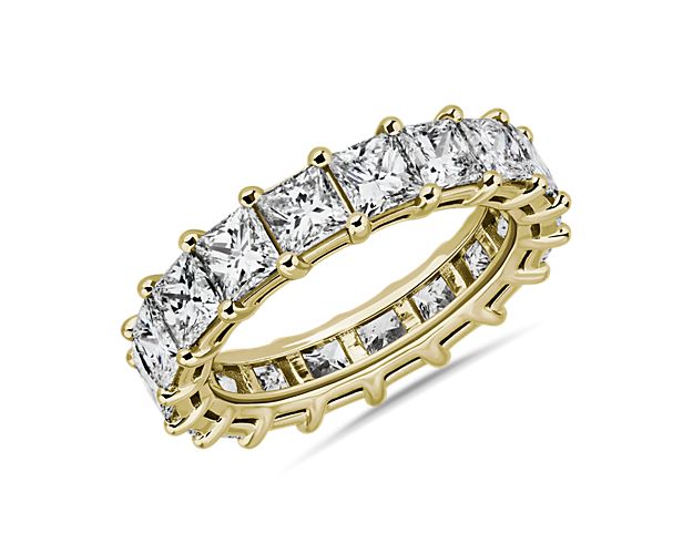 Lab Grown Diamond Princess Cut Eternity Ring in 14k Yellow Gold (5 ct. tw.)
