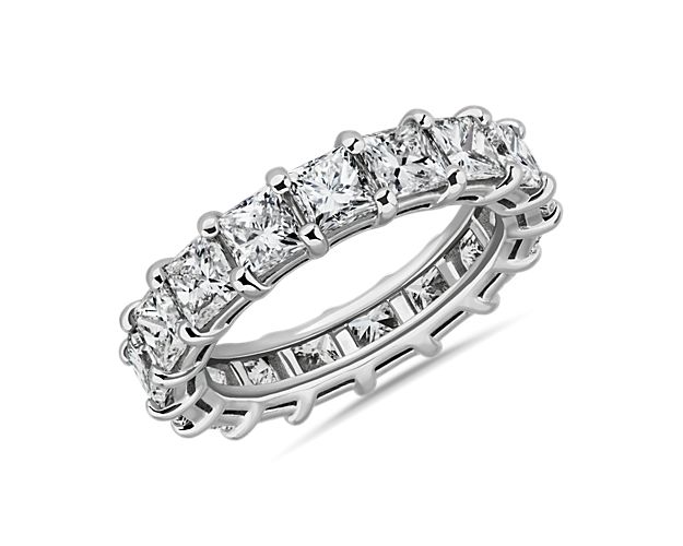 Lab Grown Diamond Princess Cut Eternity Ring in 14k White Gold (6 ct. tw.)