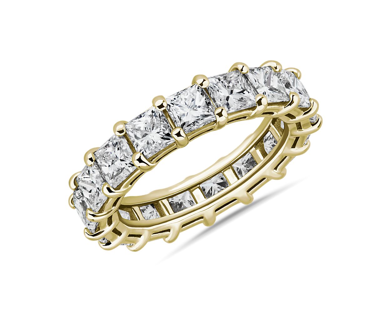 Lab Grown Diamond Princess Cut Eternity Ring in 14k Yellow Gold (6 ct. tw.)