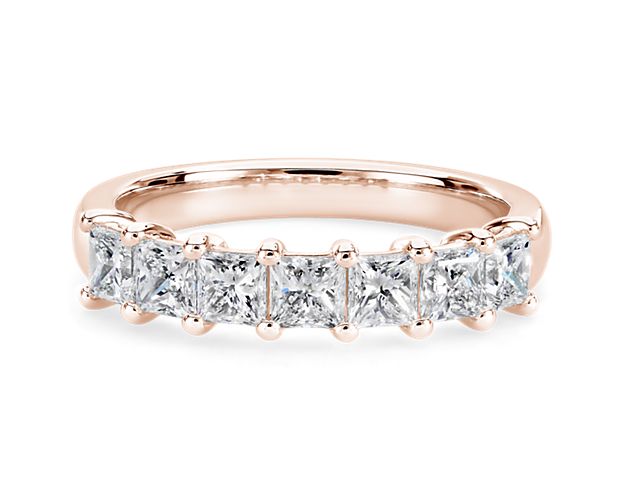 Seven Stone Princess Lab Grown Diamond Ring in 14k Rose Gold (1 ct. tw.)