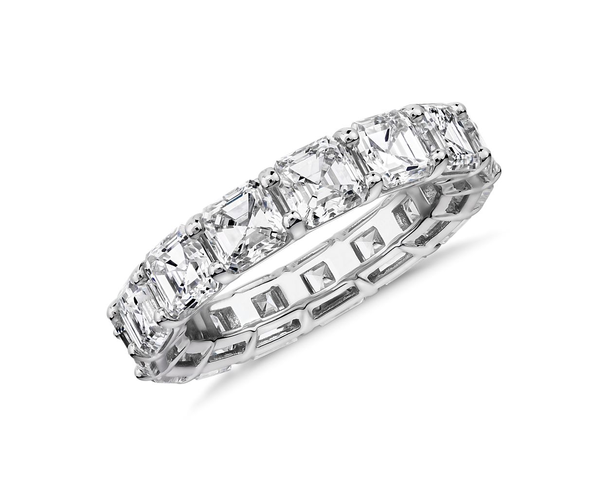 Lab Grown Diamond Asscher Cut Eternity Ring in Platinum (7 ct. tw.)