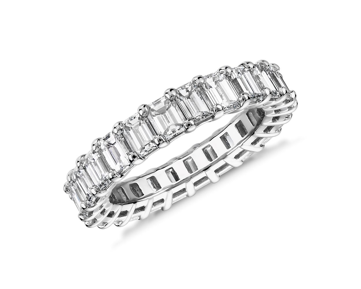 Lab Grown Diamond Emerald Cut Eternity Ring in Platinum (4 ct. tw.)