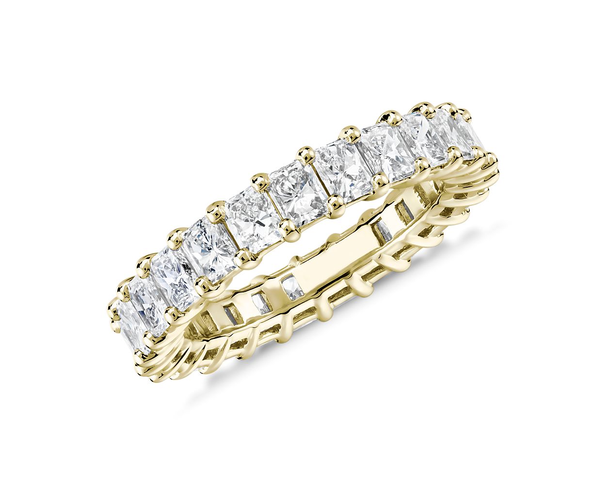 Lab Grown Diamond Radiant Cut Eternity Ring in 14k Yellow Gold (3 ct. tw.)