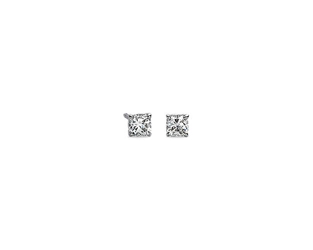 Lab Grown Diamond Cushion Cut Stud Earrings in 14k White Gold (1/2 ct. tw.)
