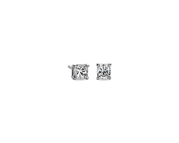 Lab Grown Diamond Cushion Cut Stud Earrings in 14k White Gold (3/4 ct. tw.)