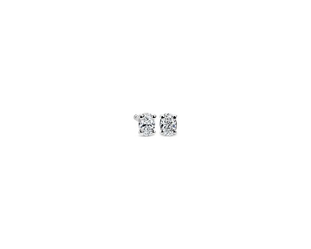Lab Grown Diamond Oval Cut Stud Earrings in 14k White Gold (1/2 ct. tw.)
