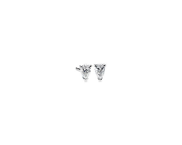 Lab Grown Diamond Pear Cut Stud Earrings in 14K White Gold (1/3 ct. tw.)