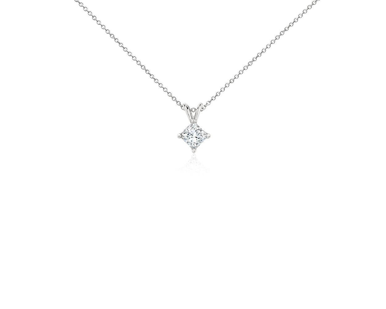 Lab Grown Diamond Princess Cut Solitaire Pendant In Platinum (1 Ct. Tw.)