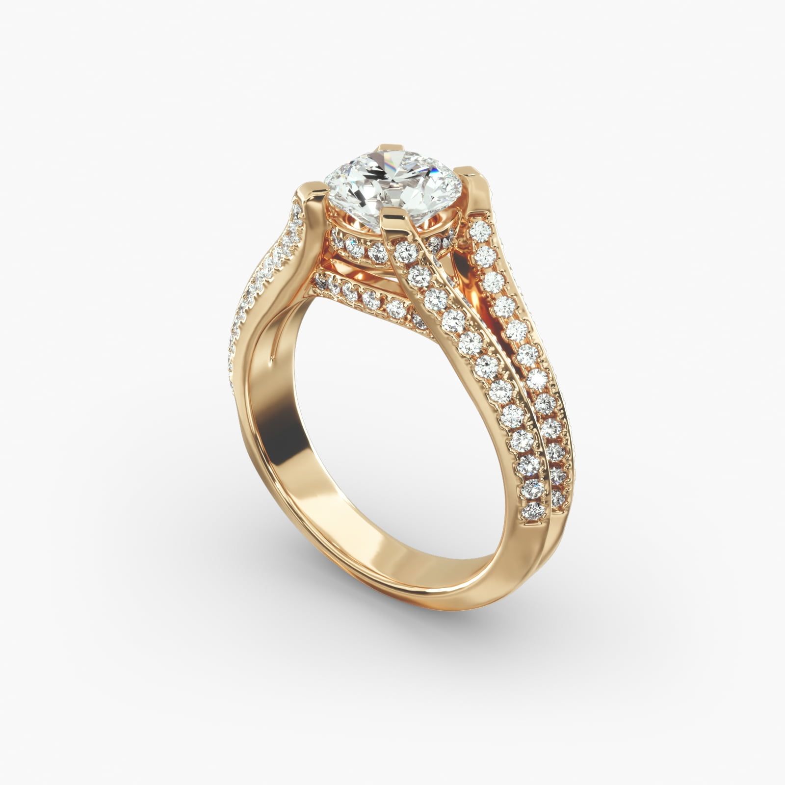 Bella Vaughan for Blue Nile Seattle Split Shank Double Pavé Diamond