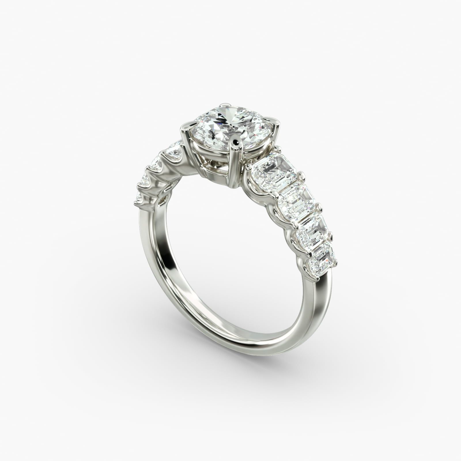 Radiant Cut Diamond Engagement Ring in Platinum