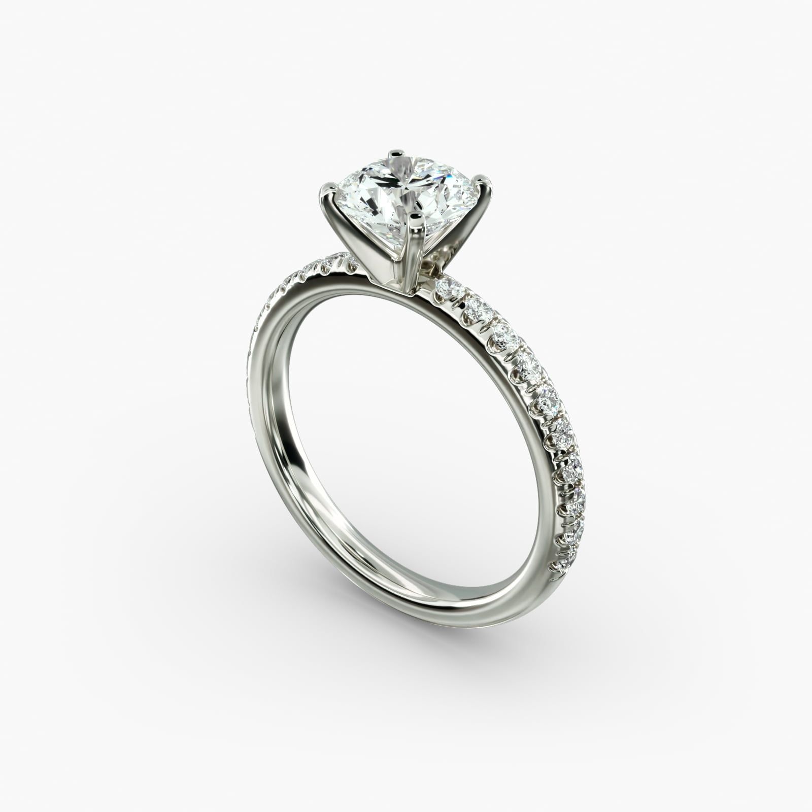 Petite Pave Diamond Engagement Ring in Platinum 1 4 ct. tw