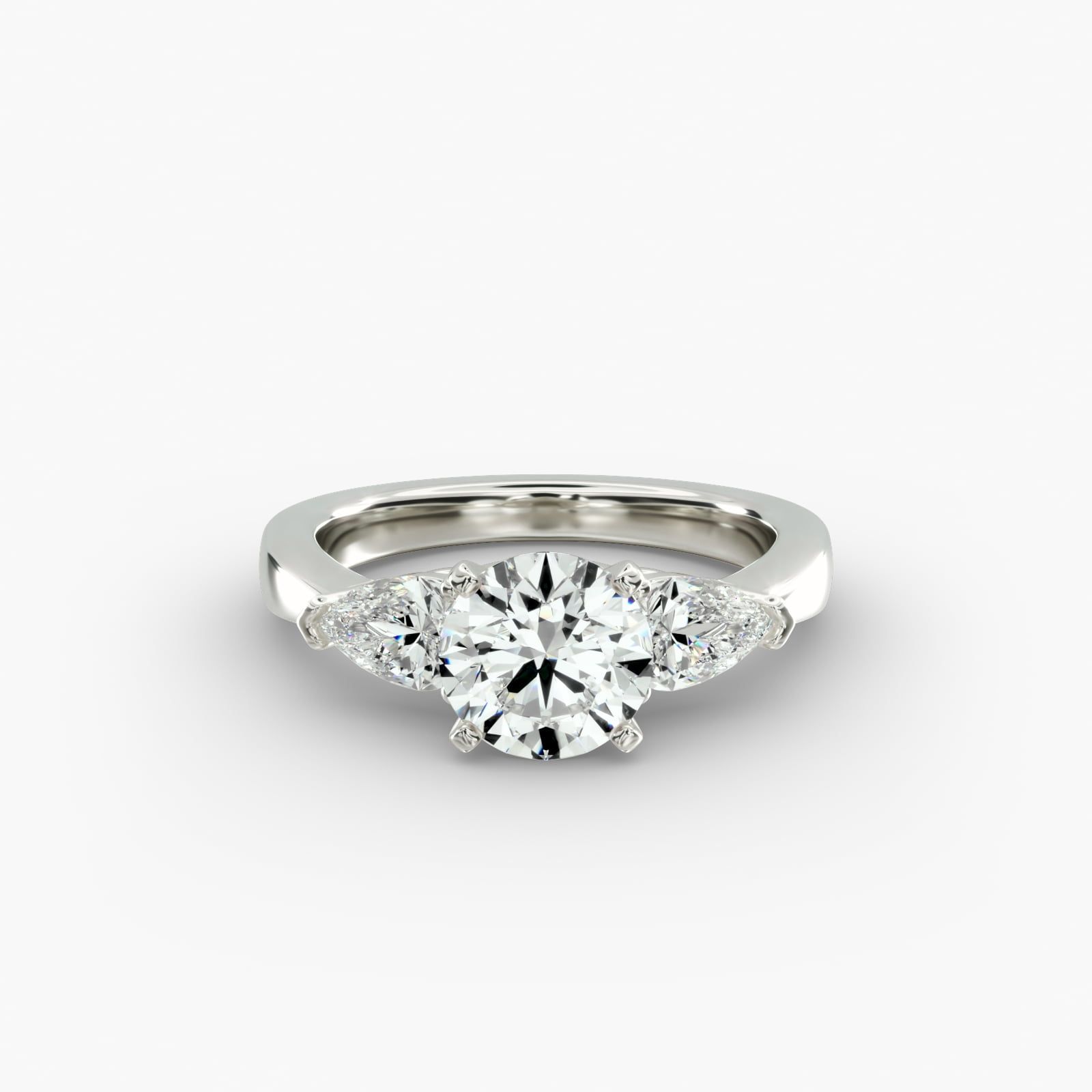 Classic Pear Shaped Diamond Engagement Ring in Platinum 1 2 ct. tw