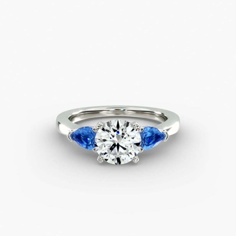 Sapphire Sidestone Engagement Rings Blue Nile