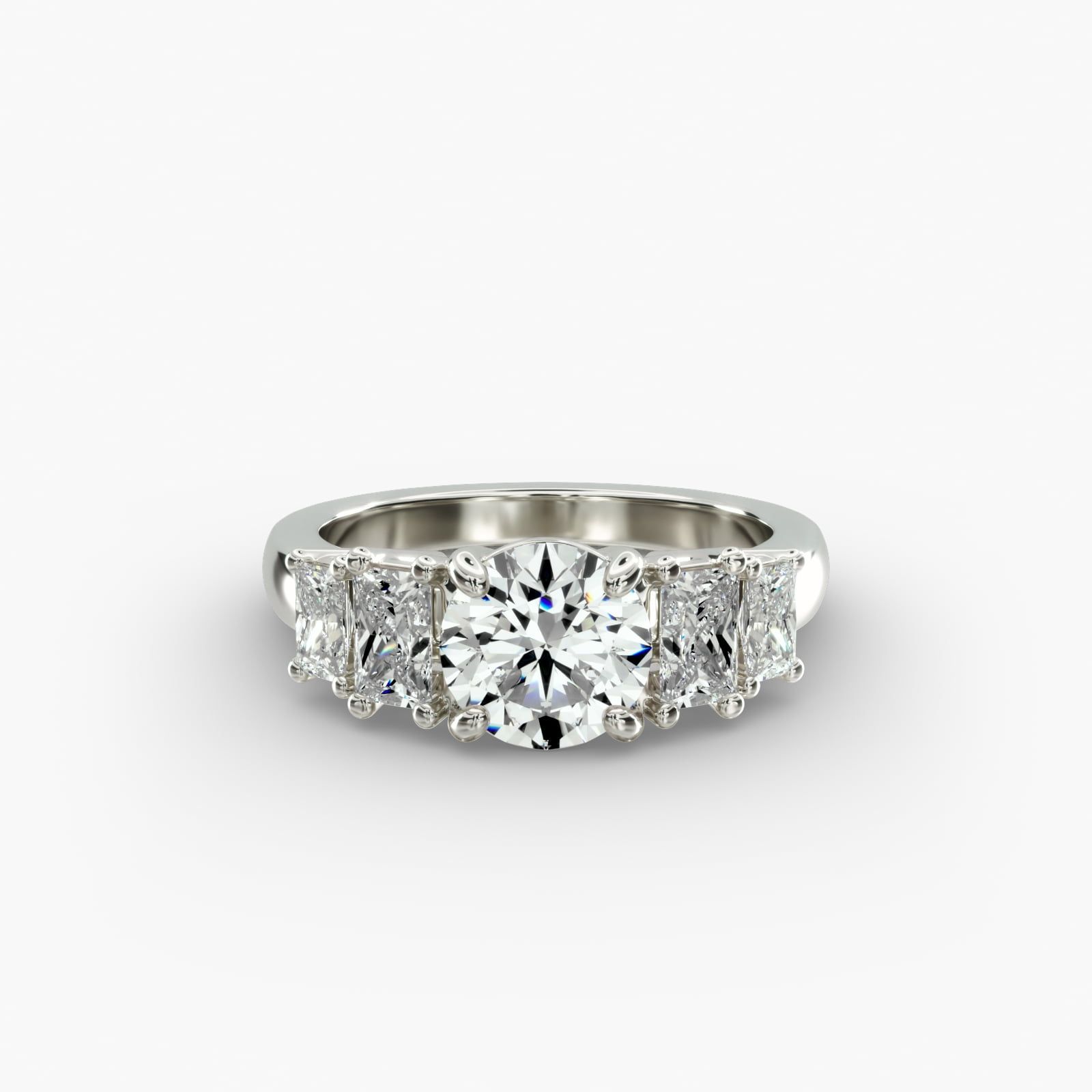 Four Stone Princess Cut Diamond Engagement Ring in Platinum 1 ct. tw