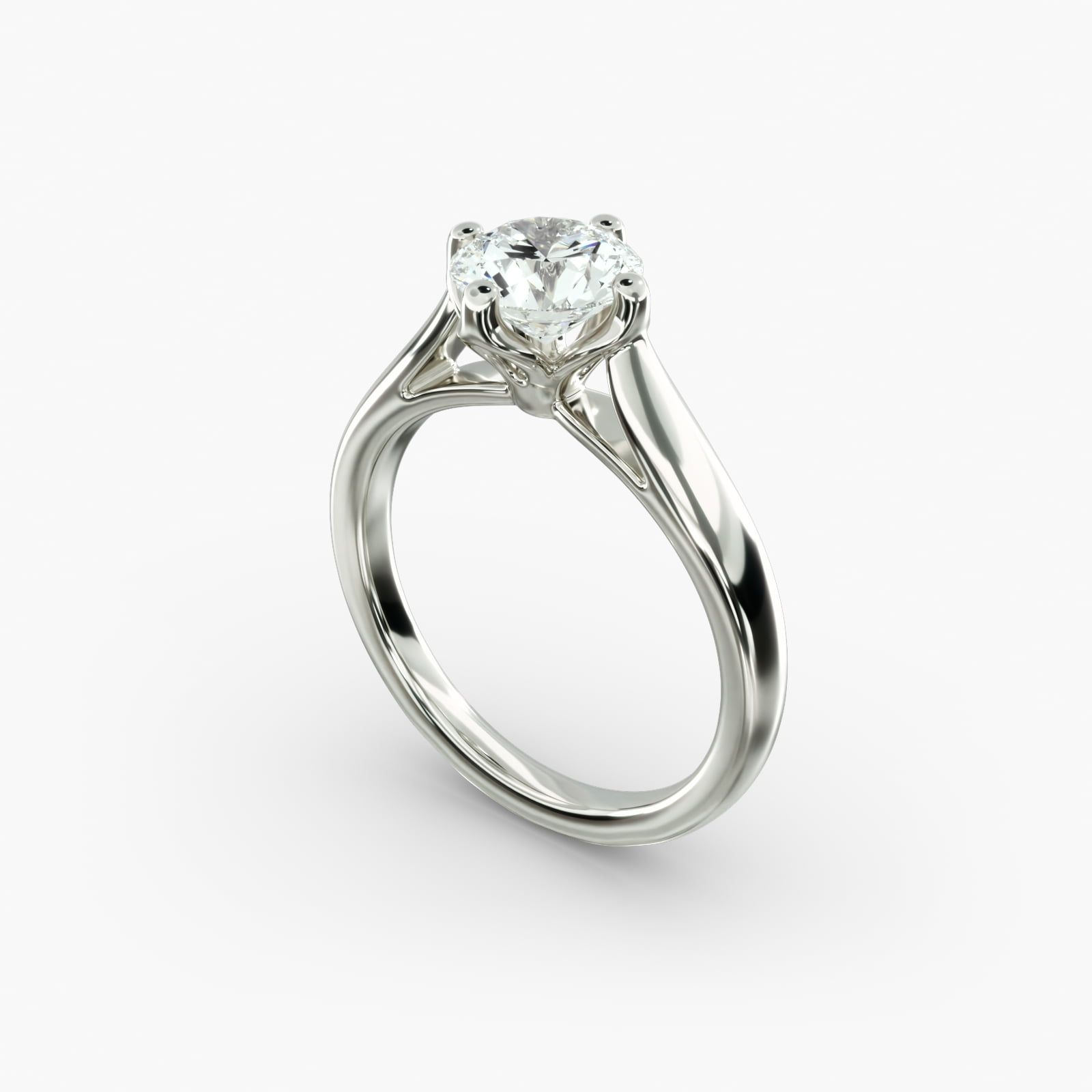 Solitaire ring setting 14k white gold top