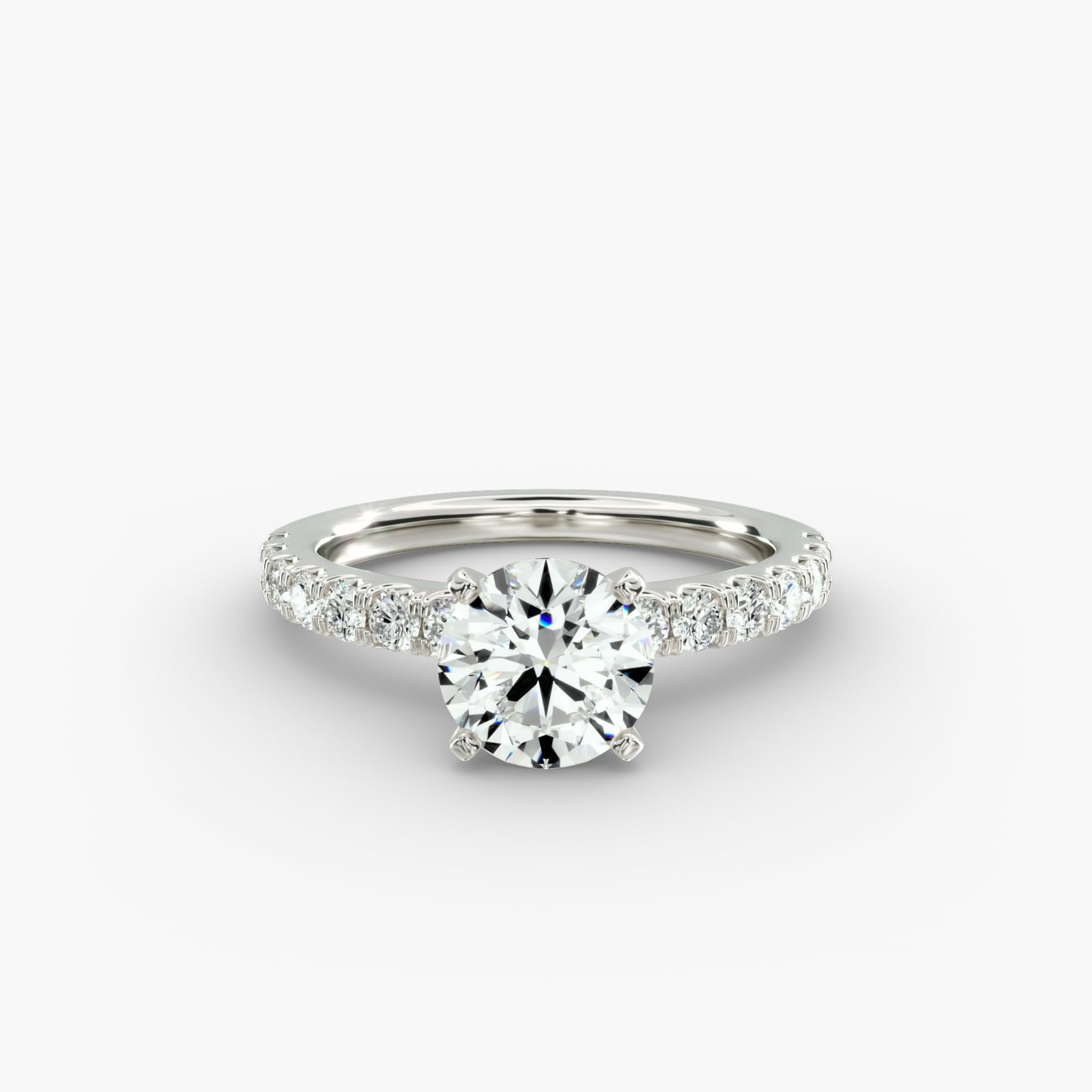 Scalloped Pave Diamond Engagement Ring in Platinum 3 8 ct. tw