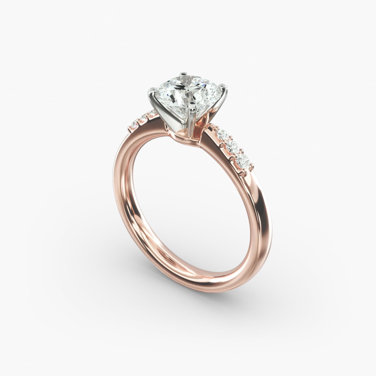 Petite Diamond Engagement Ring in 14k Rose Gold 1 10 ct. tw