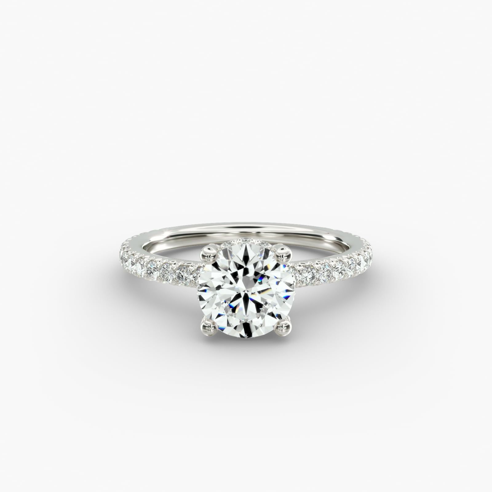 Petite pave crown engagement ring sale