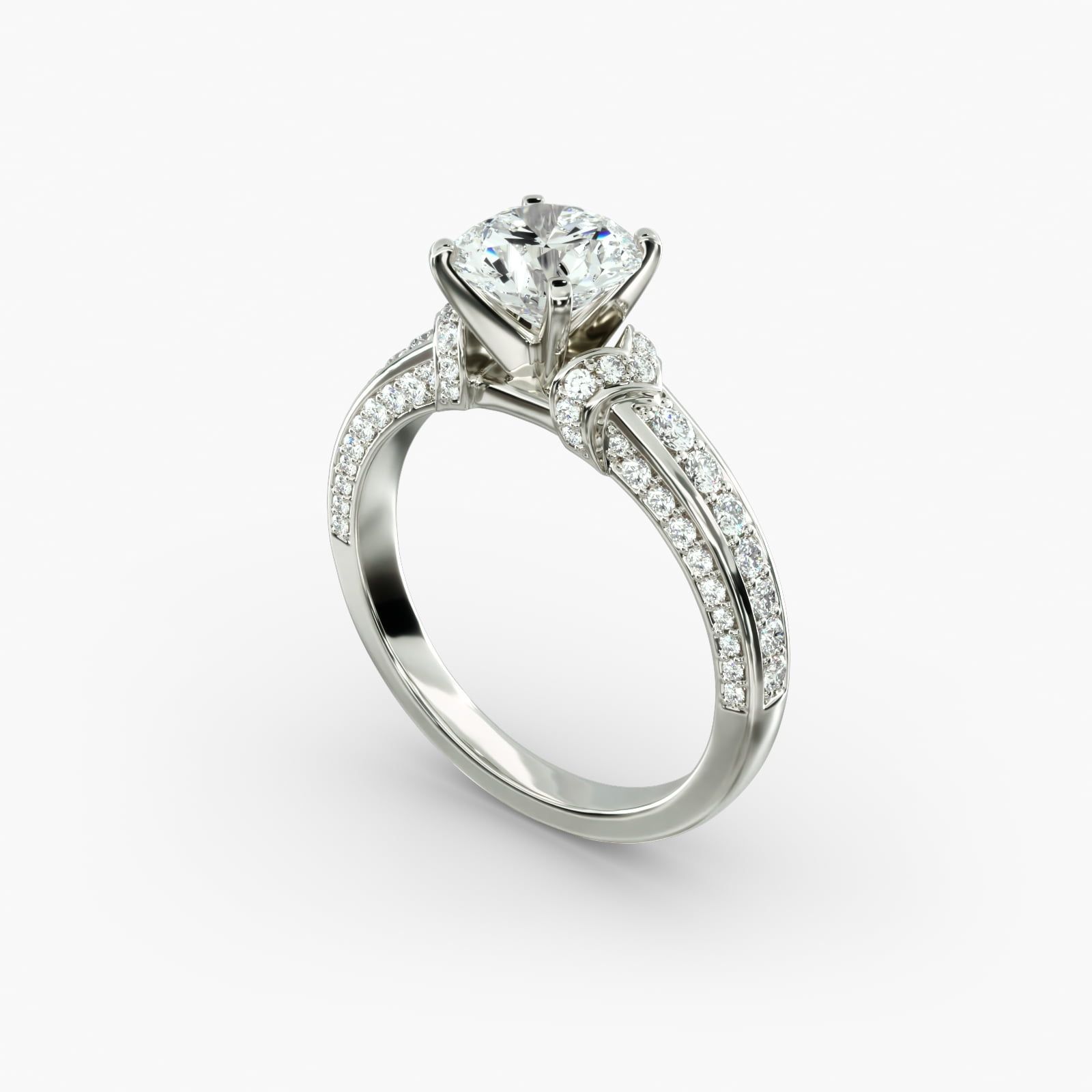 Blue Nile Studio Imperial Micropave Diamond Engagement Ring in 14k White Gold 3 8 ct. tw