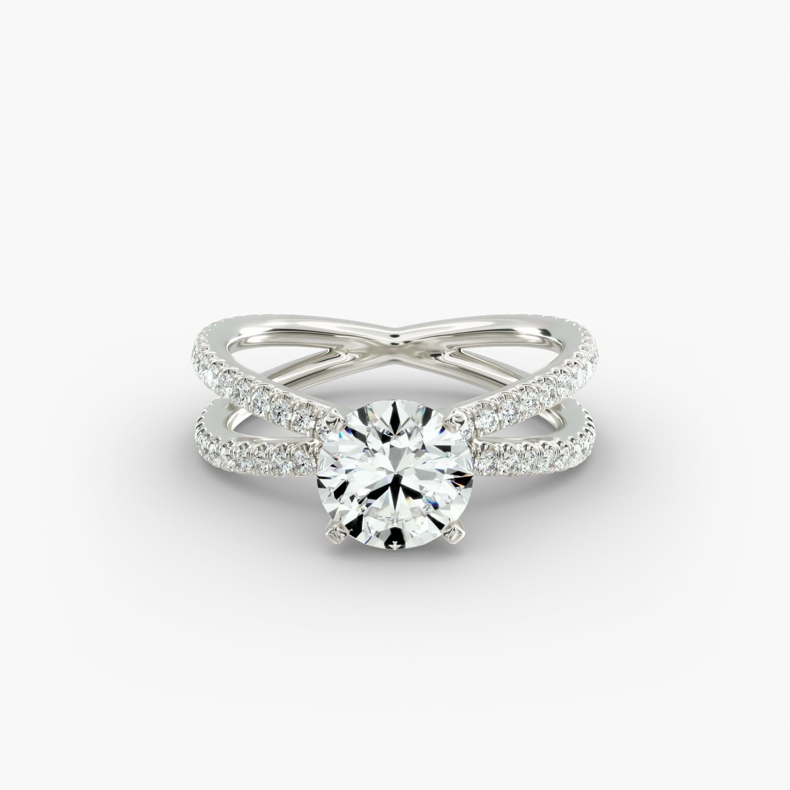 Blue nile studio petite french pavé crown diamond engagement ring online