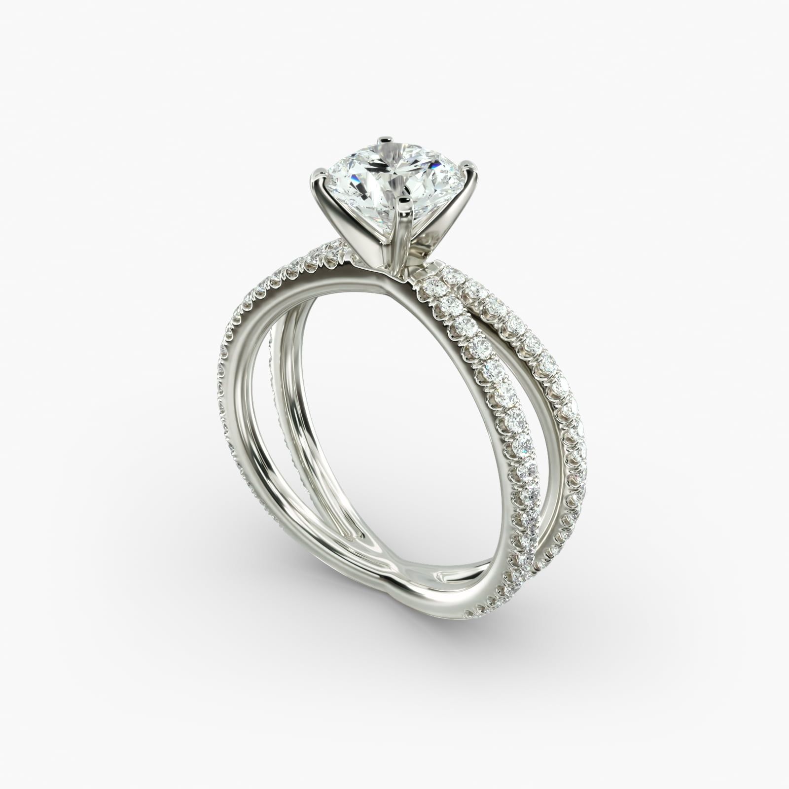 Blue Nile Studio Empress Diamond Engagement Ring in Platinum 1 3 ct. tw