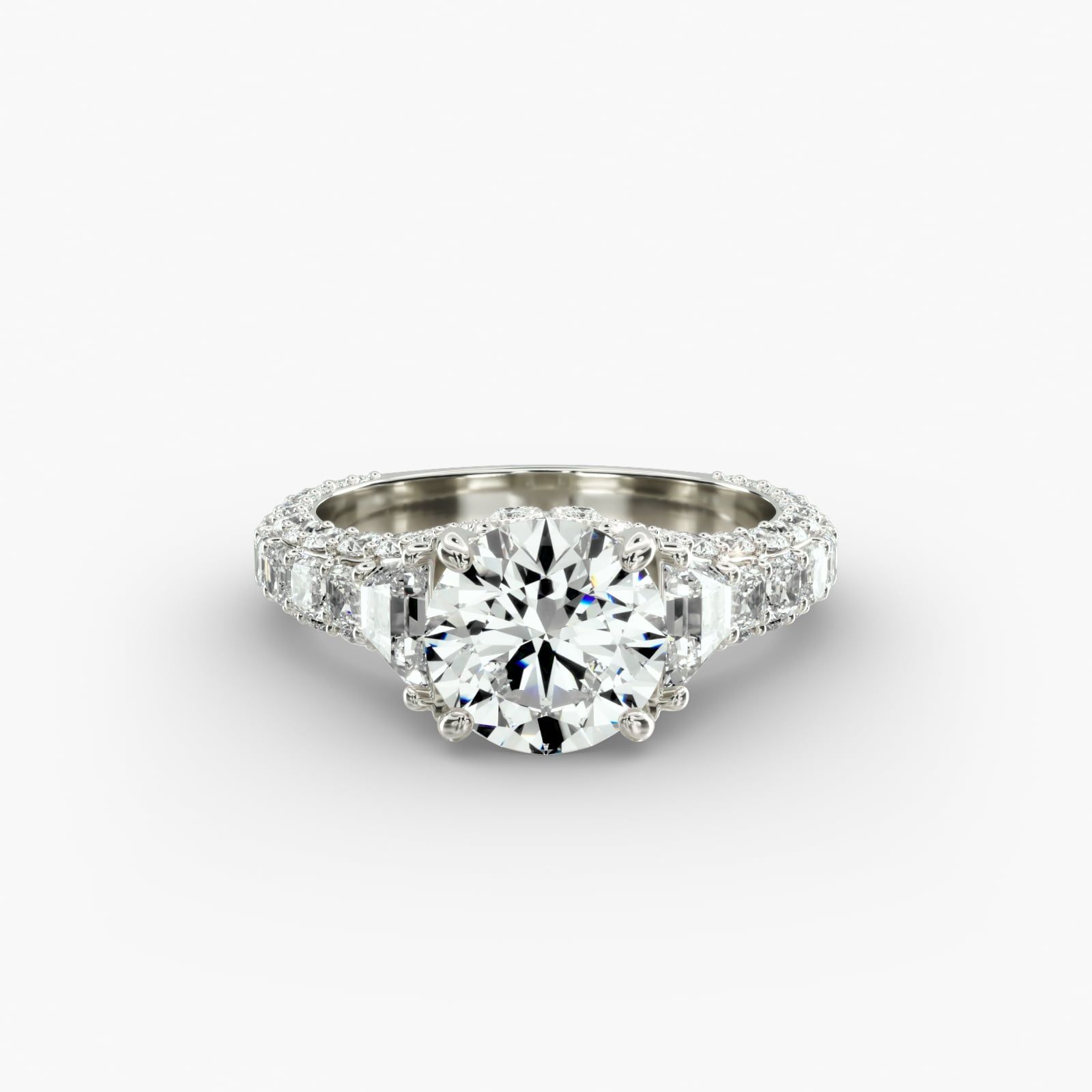 Bella Vaughan for Blue Nile Grandeur Trapezoid Diamond Engagement Ring in Platinum 2 1 4 ct. tw