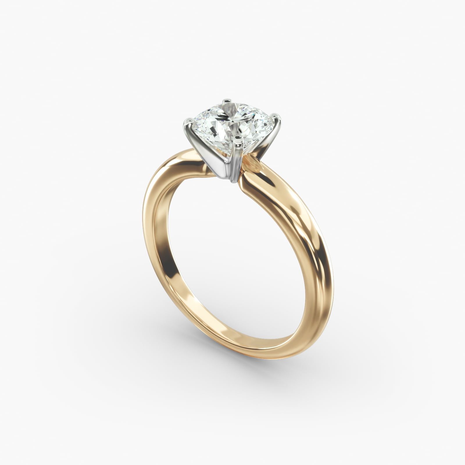 Classic Simple Solitaire Engagement Ring in 14K Yellow Gold